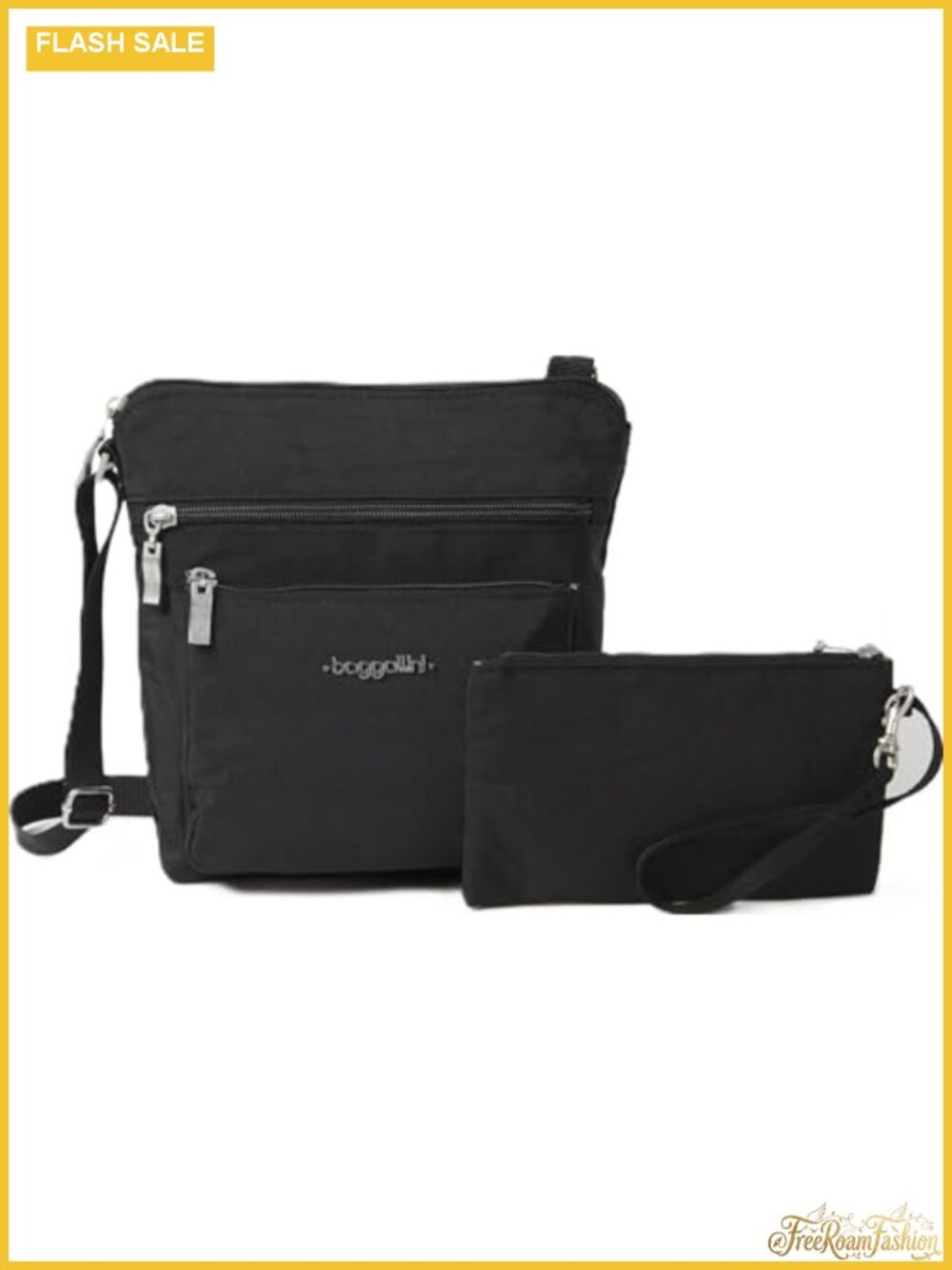 Lightweight Water-Resistant Nylon Crossbody Bag RFID Wristlet Travel Purse
